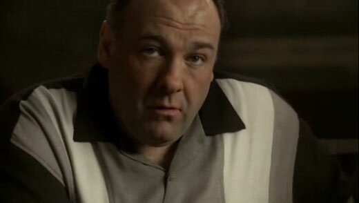 Tony Soprano looks up