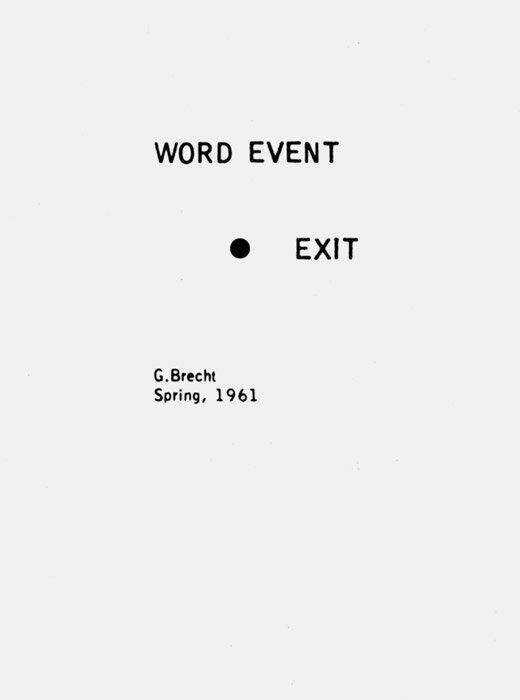 Word Event (George Brecht, 1961)